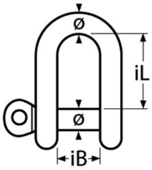 D-SLUITING RVS 316 (A4) Afmeting figuur