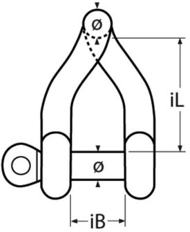 HARPSLUITING GEDRAAID, RVS 316 (A4) afmetingen figuur