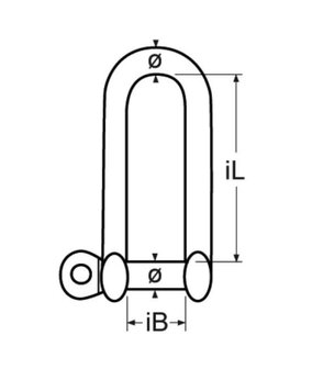 D-SLUITING LANG RVS 316 (A4) tekening