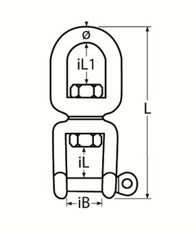 RVS Wartel met Oog / Vork, RVS 316 (A4) tekening