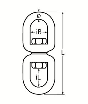 RVS Wartel met Oog / Oog, RVS 316 (A4) tekening