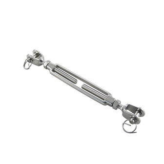 RVS Spanwartel met open behuizing Vork/Vork , RVS 316 (A4)
