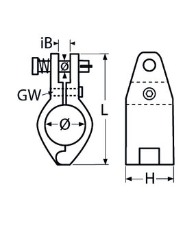 RVS Klapbaar middenstuk 25mm- RVS316(A4) tekening