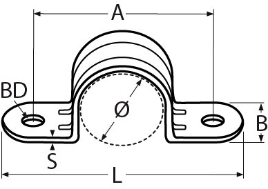 RVS Halve schaal beugel 25mm- RVS316(A4) tekening