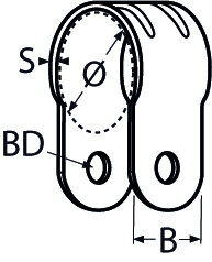 RVS Volle schaal beugel 25mm- RVS316(A4) tekening