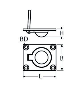 RVS Luikring 47x38mm- RVS316 (A4) tekening