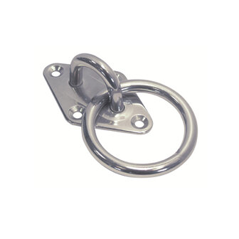 RVS Ruit 80x40mm met ring 8mm- RVS304(A2)