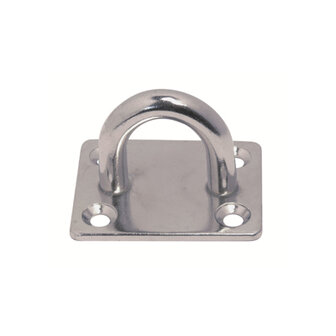 RVS Dekplaat rechthoek 35x30mm, Boog 5mm- RVS316(A4)