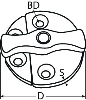 RVS Draaivergrendeling Rond &Oslash;45mm- RVS316(A4) tekening
