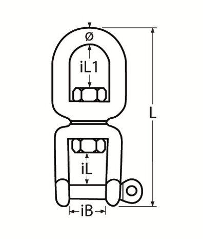 RVS Wartel met Oog / Vork, RVS 316 (A4) tekening