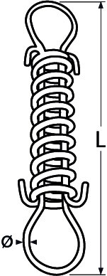 RVS Landvast Demper, 270mm - RVS316(A4) tekening