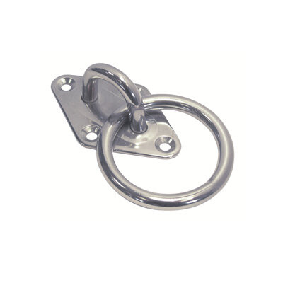 RVS Ruit 80x40mm met ring 8mm- RVS304(A2)