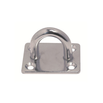 RVS Dekplaat rechthoek 35x30mm, Boog 5mm- RVS316(A4)